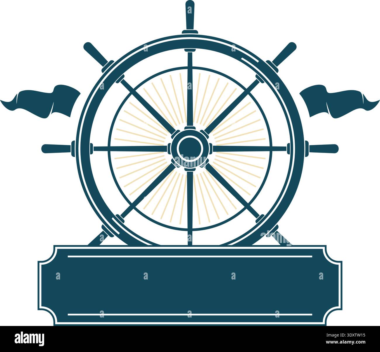 Blaue Schifffahrtsabzeichen. Vorlage für Helm Emblem Stock Vektor