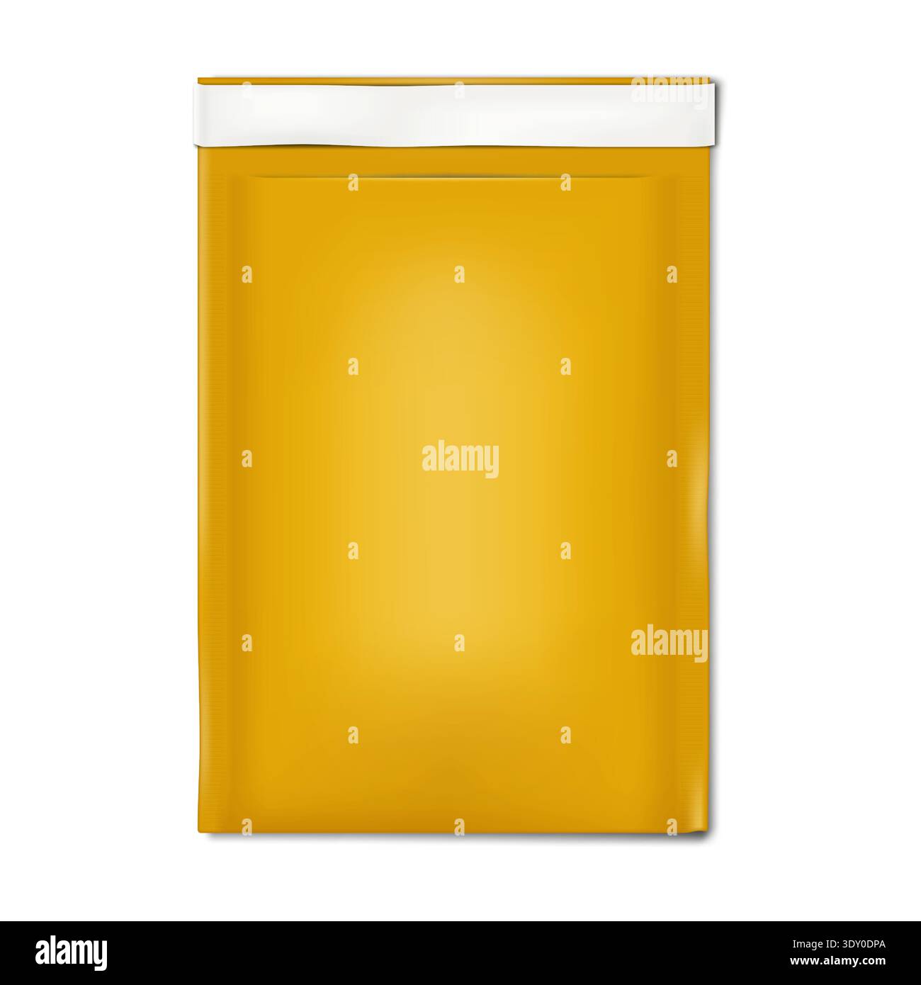 Mock-up des Kraftblasenmailers. Selbstklebender, gepolsterter Umschlag. Vektor-Illustration der Verpackung der Versandtasche Stock Vektor