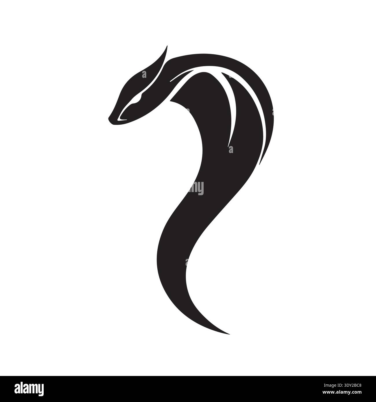 Abstrakte stilisierte Kobra Schlange oder Drachenkopf Vektor Logo Design Stock Vektor