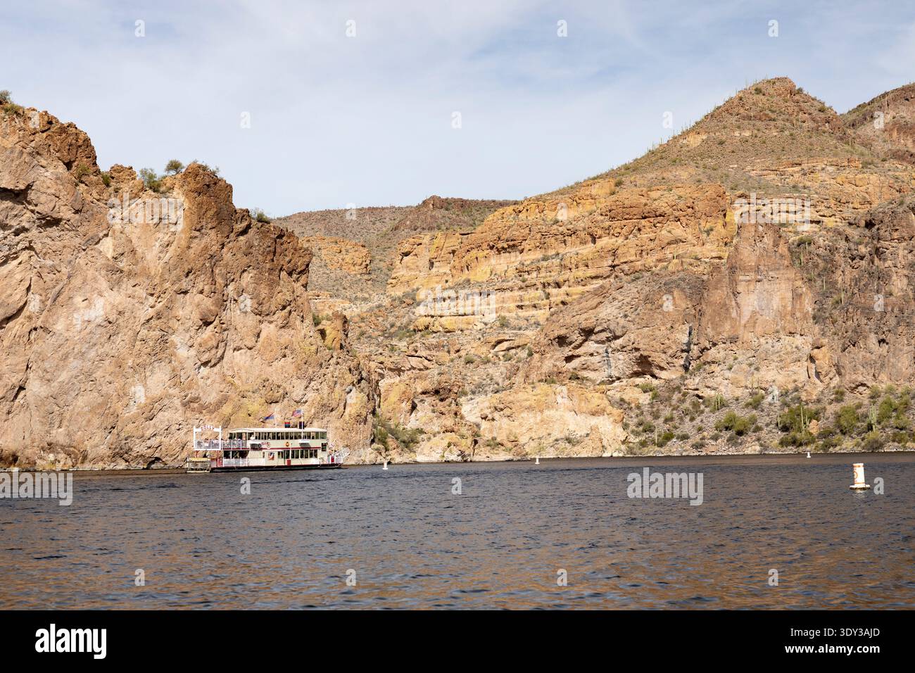 Arizona, USA - das Dolly Steamboat auf dem Canyon Lake in der Nähe von Tortilla Flat Stockfoto
