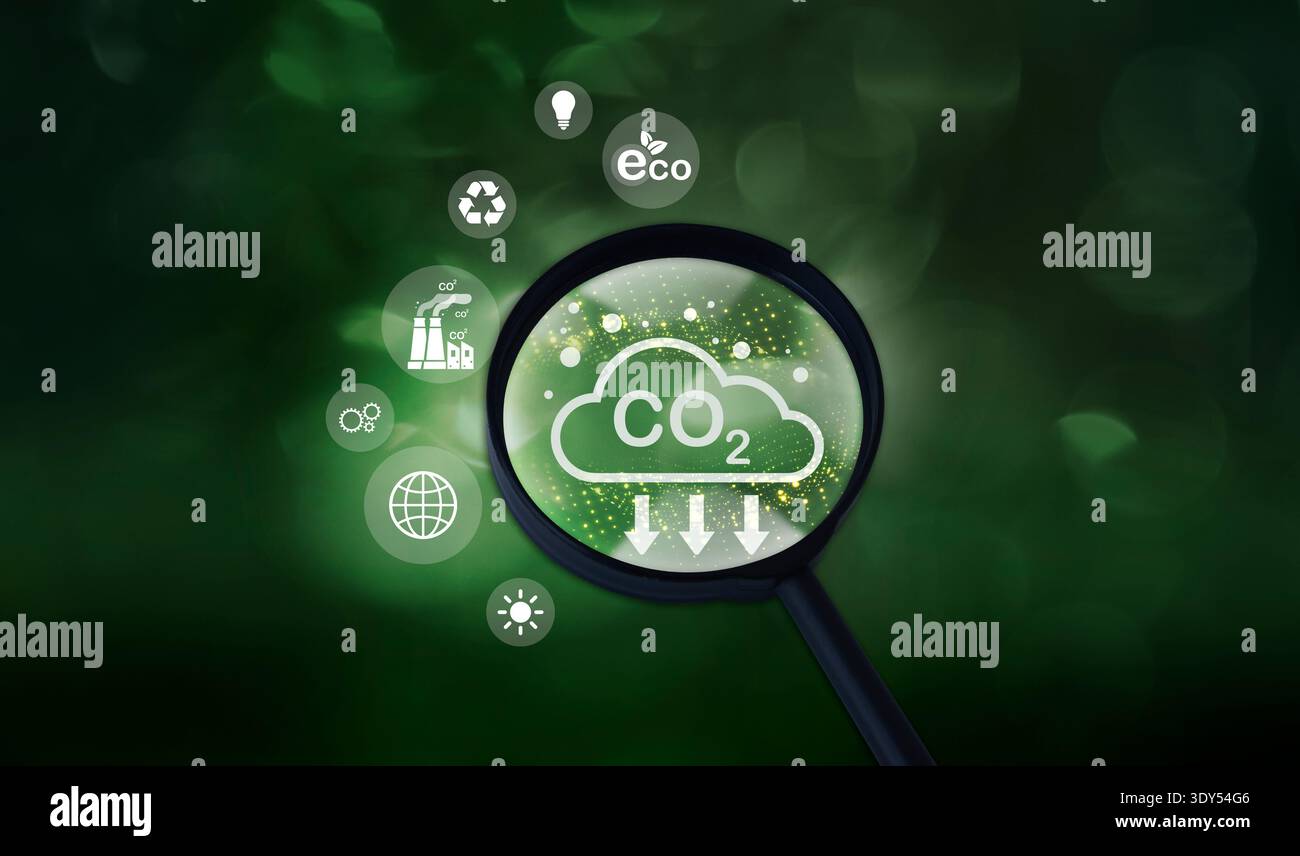Verringerung der CO2-Emissionen, um das Null-Null-Ziel zu erreichen Stockfoto