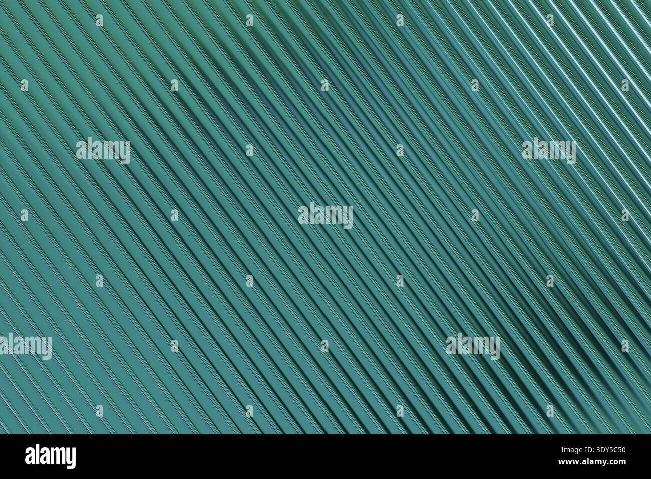 Diagonale türkisfarbene Linien erzeugen ein rhythmisches Muster, eine glänzende Textur mit dezenten aquabrünen Akzenten und eine glatte Tiefe. Geometrisch-abstrakte Minimal-Backgro Stockfoto