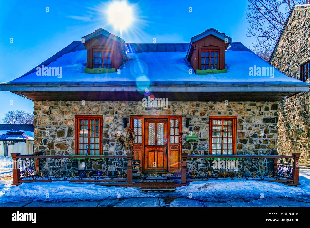 Stone Cottages - La Prairie Stockfoto