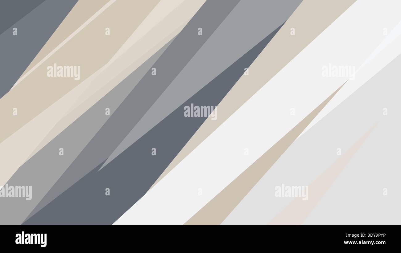 Abstrakte Komposition von blauen, beigen und weißen Diagonalstreifen Stock Vektor