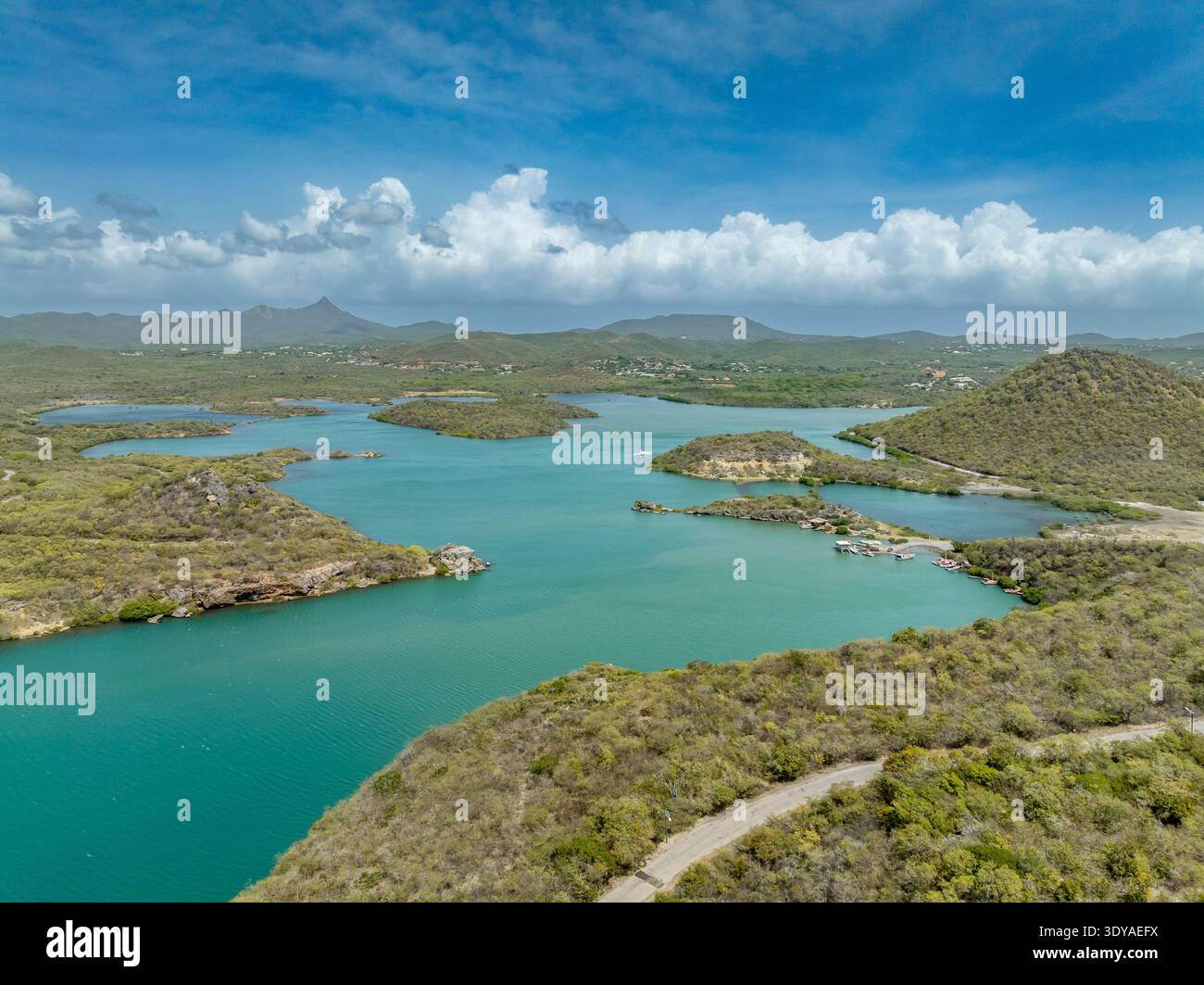 Familienfreundliche Strände curacao, versteckte Juwelen curacao, wie man zur santa martha Bucht kommt, Kajakfahren curacao Buchten, landhuis groot santa martha, landhuis Kle Stockfoto