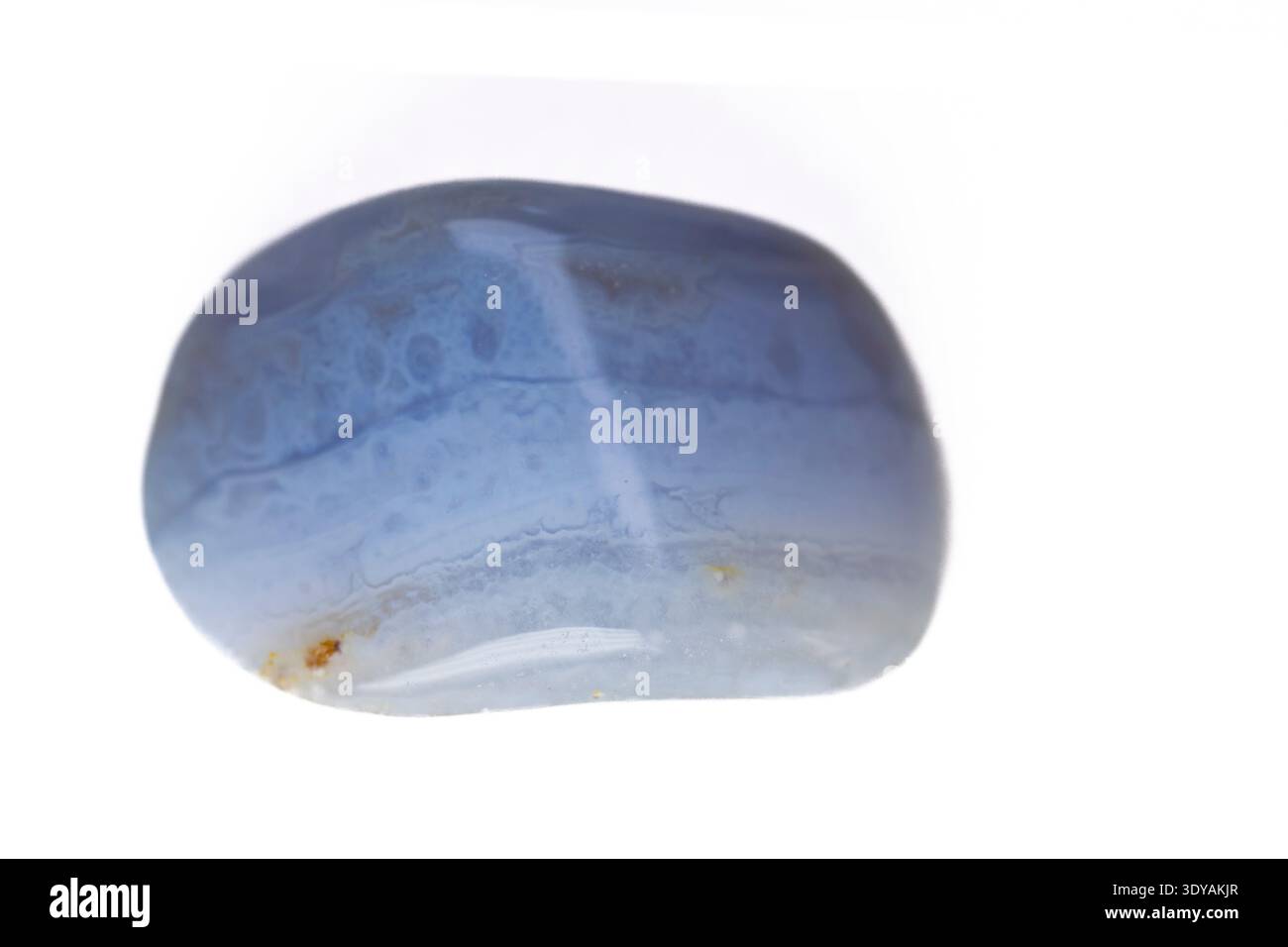 Blauer Spitzenachat aus Namibia. Stockfoto