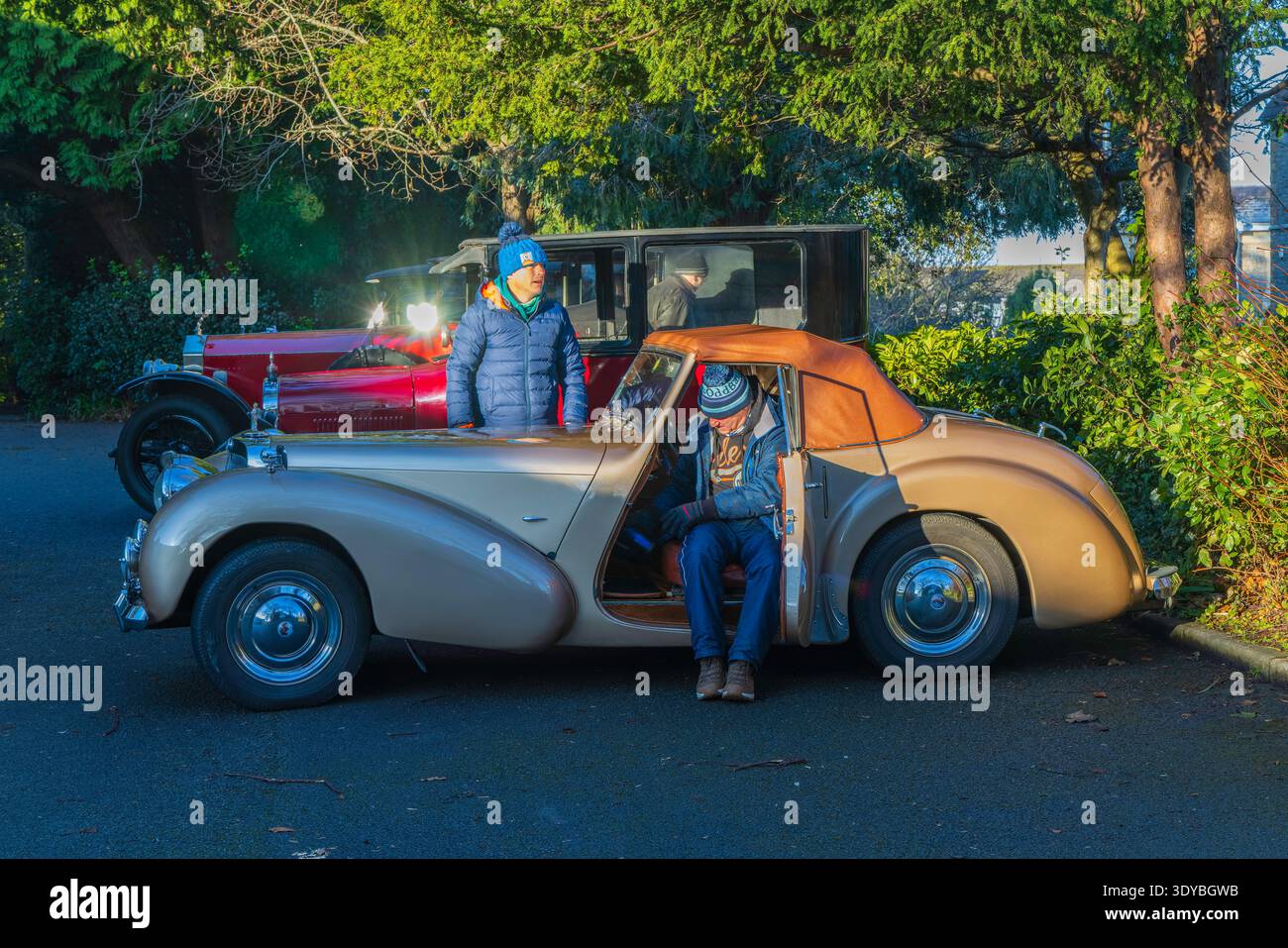 Clevedon Coffee and Cars Triumph Roadster Stockfoto