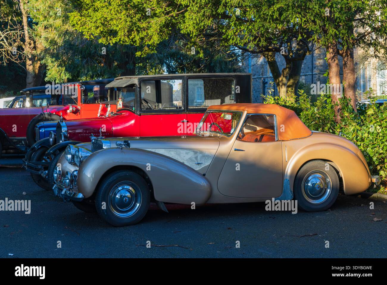 Clevedon Kaffee und Autos Stockfoto