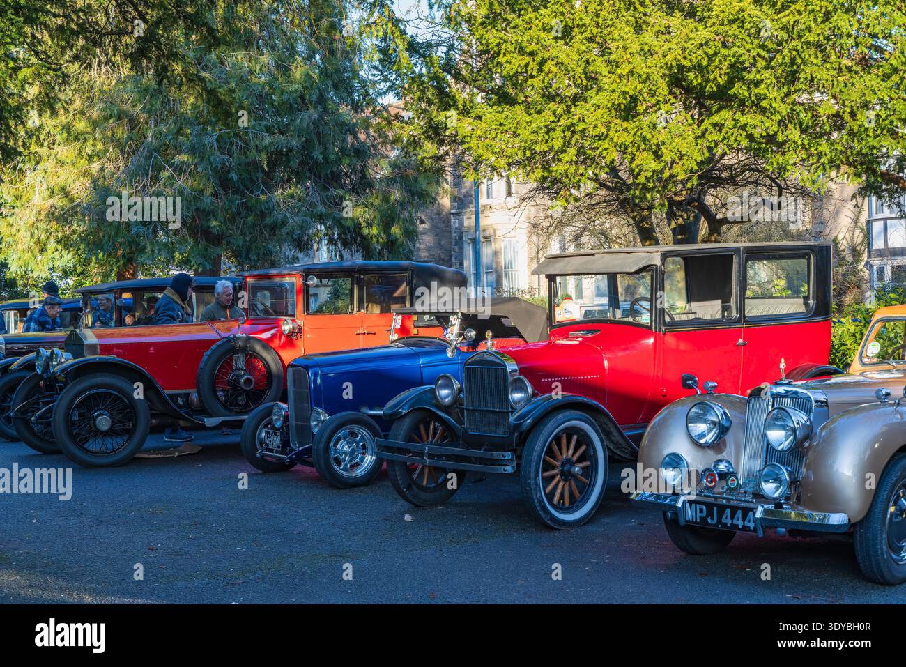 Clevedon Coffee and Cars stehen für Oldtimer Stockfoto
