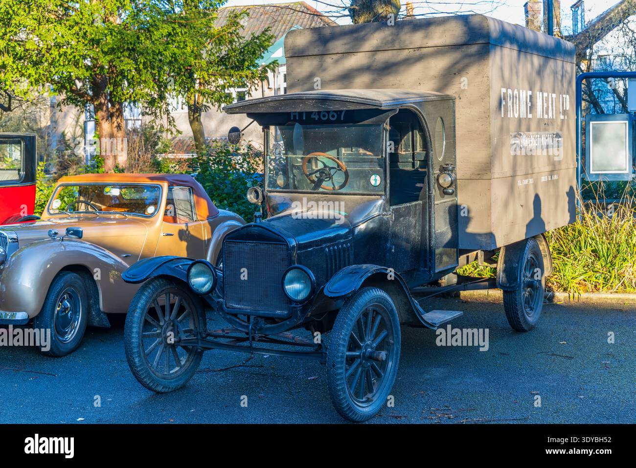 Clevedon Kaffee und Autos Stockfoto