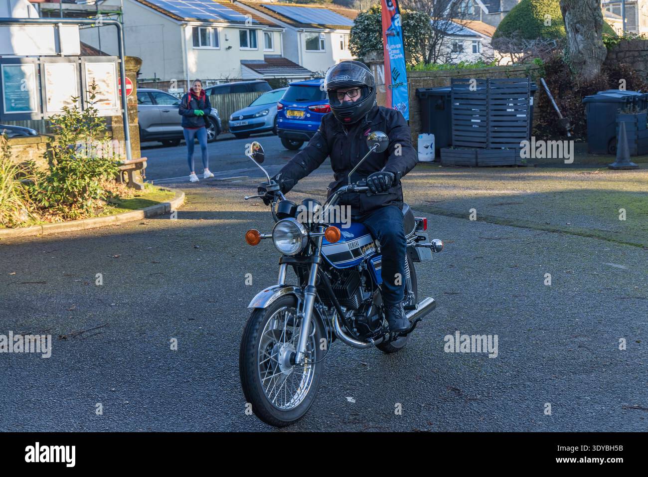 Clevedon Kaffee und Autos Yamaha Motorrad Stockfoto
