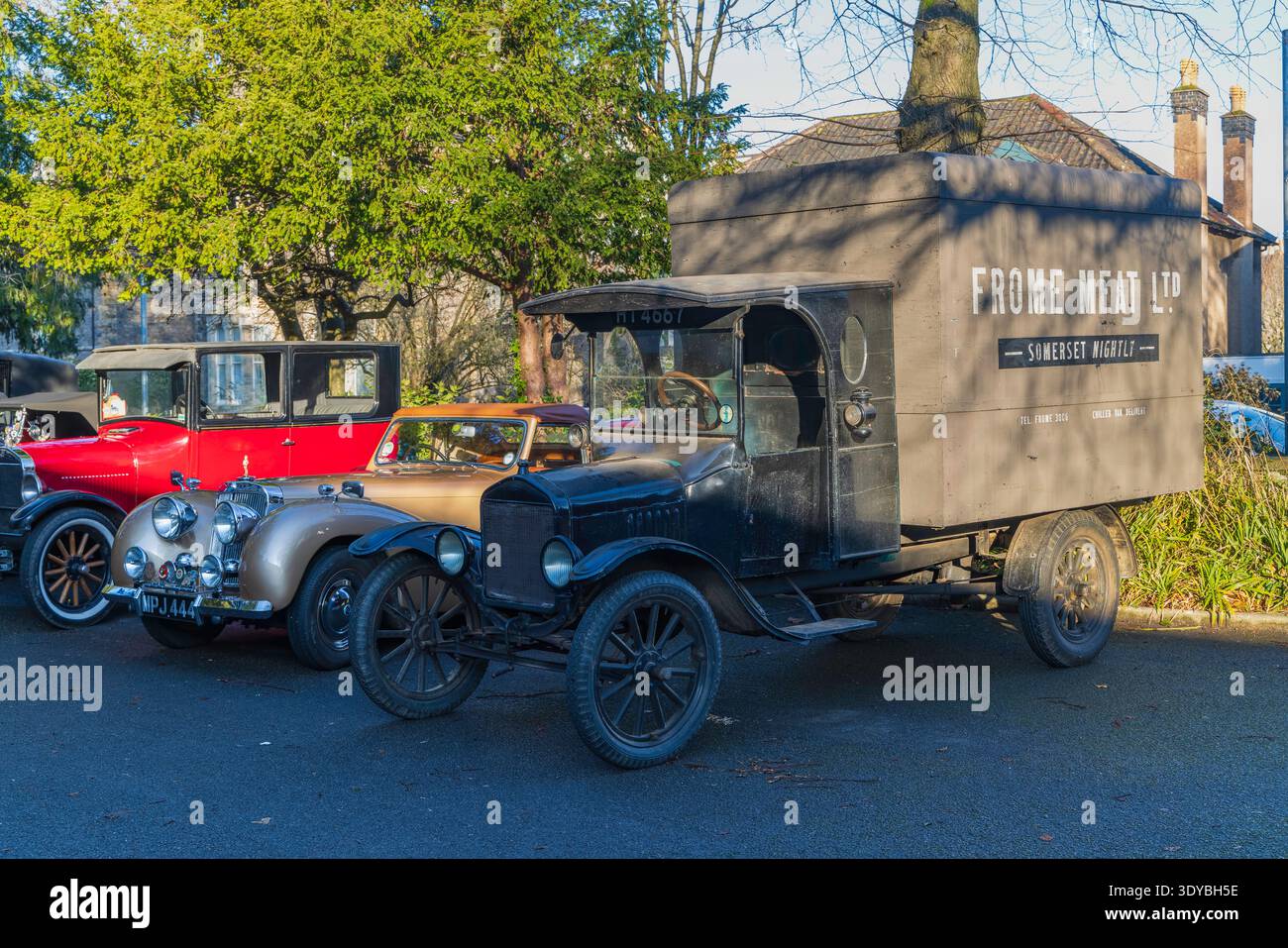 Clevedon Kaffee und Autos Stockfoto