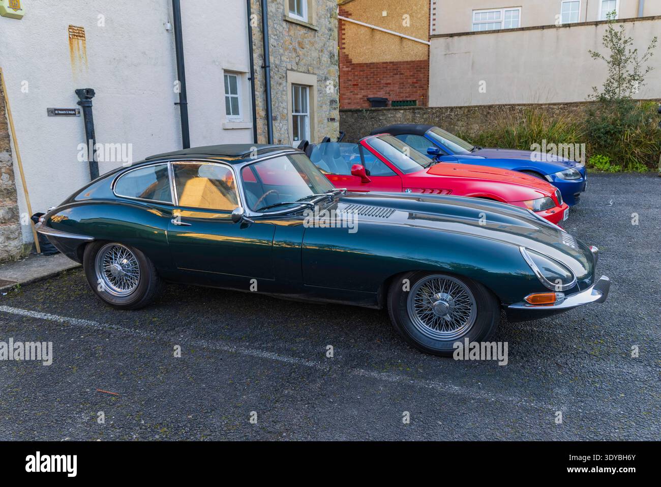 Clevedon Coffee und Autos Jaguar E Type Stockfoto