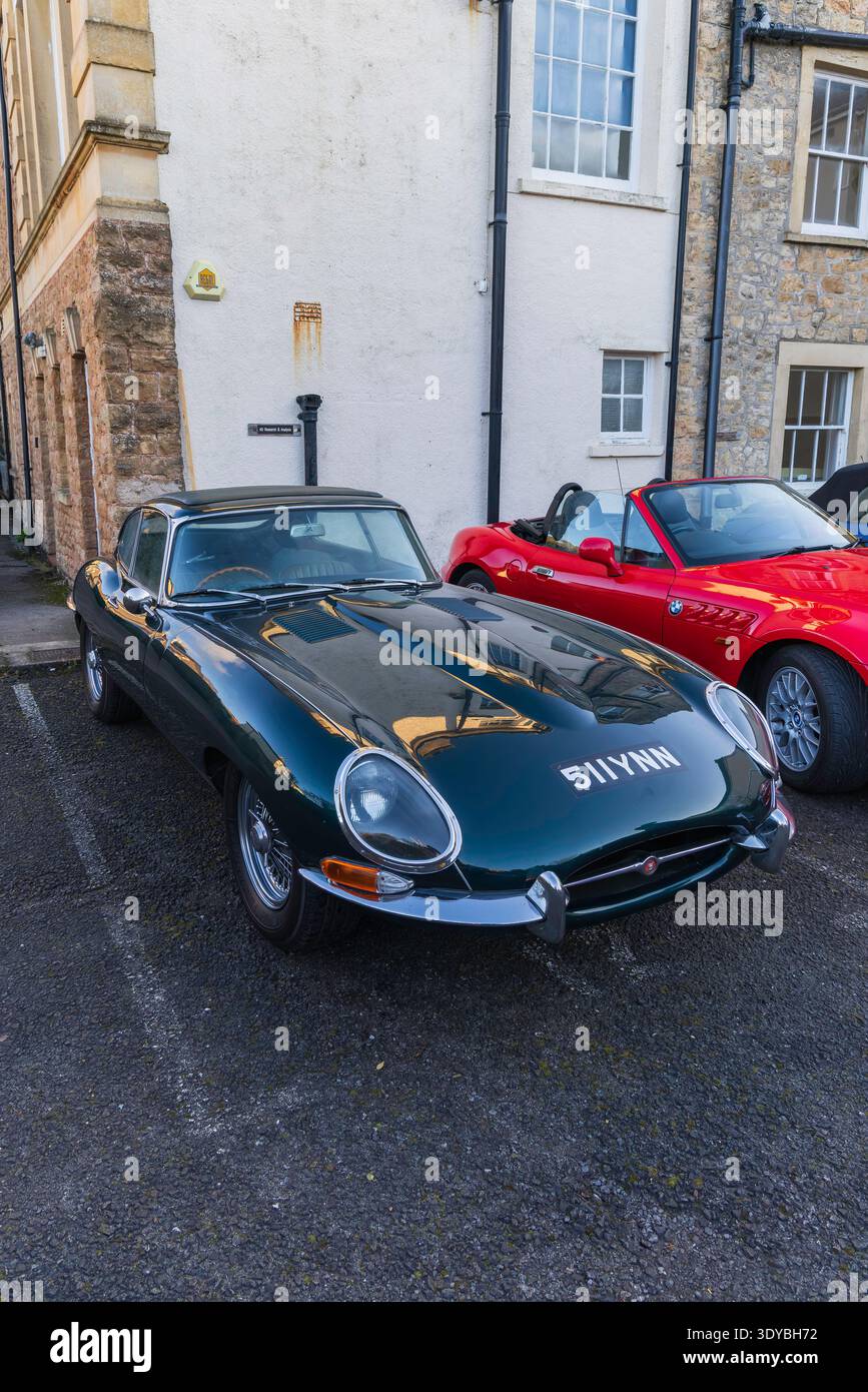 Clevedon Coffee und Autos Jaguar E Type Stockfoto