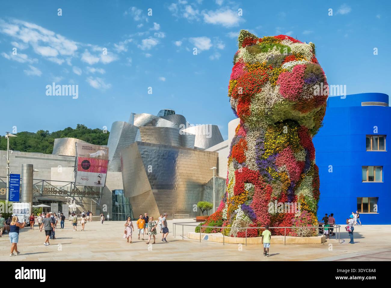 Puppy Blume Skulptur von Jeff Koons im Guggenheim Museum Bilbao Stockfoto