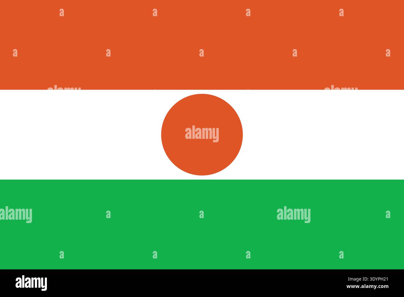 Niger Nationalflagge flache Vektor-Illustration. Geeignet für redaktionelle und pädagogische Zwecke. Stock Vektor