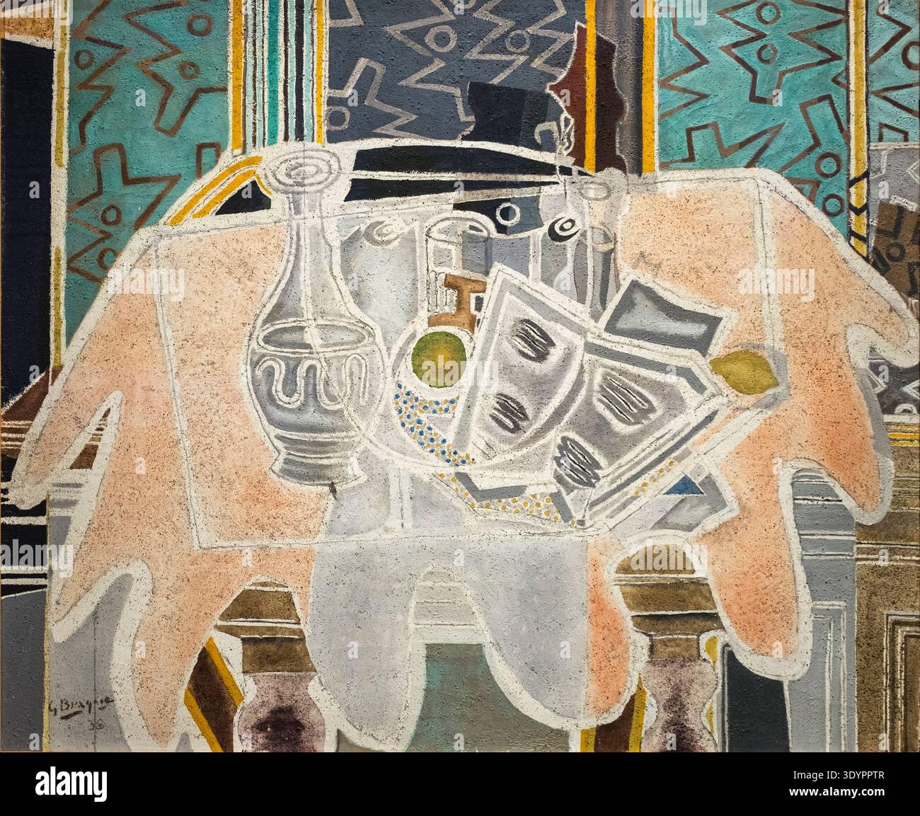 George Braque (1882–1963) The Pink Tischdecke, 1938, Öl auf Leinwand. Stockfoto