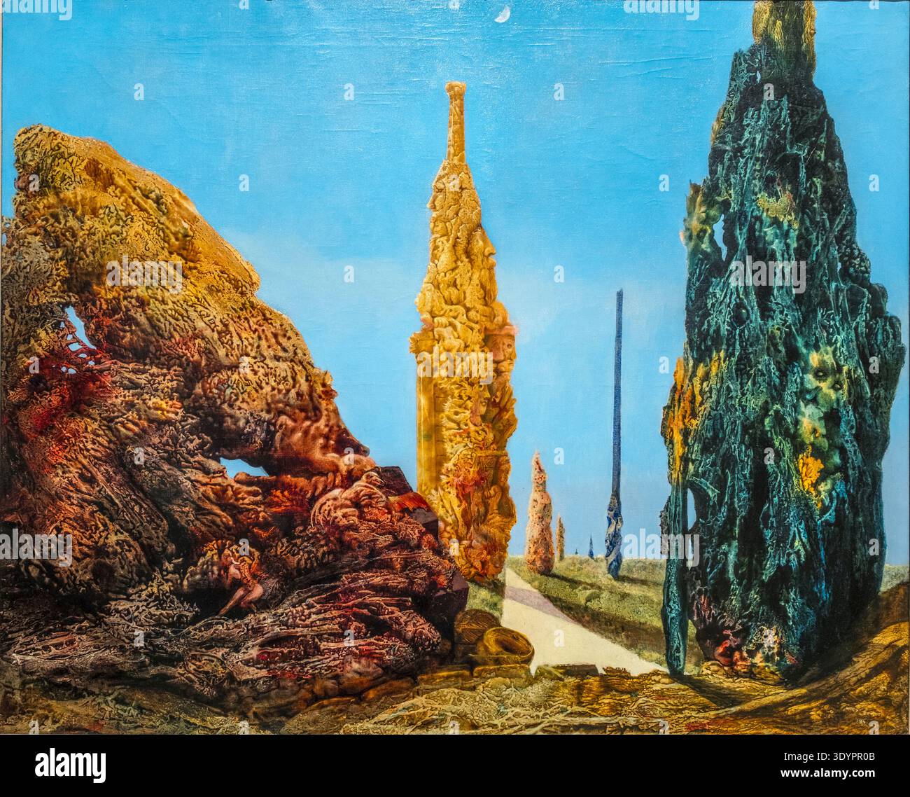 MAX ERNST, (1891-1976) Titel: Einsame und eheliche Bäume,. Öl auf Leinwand, 1940 Stockfoto