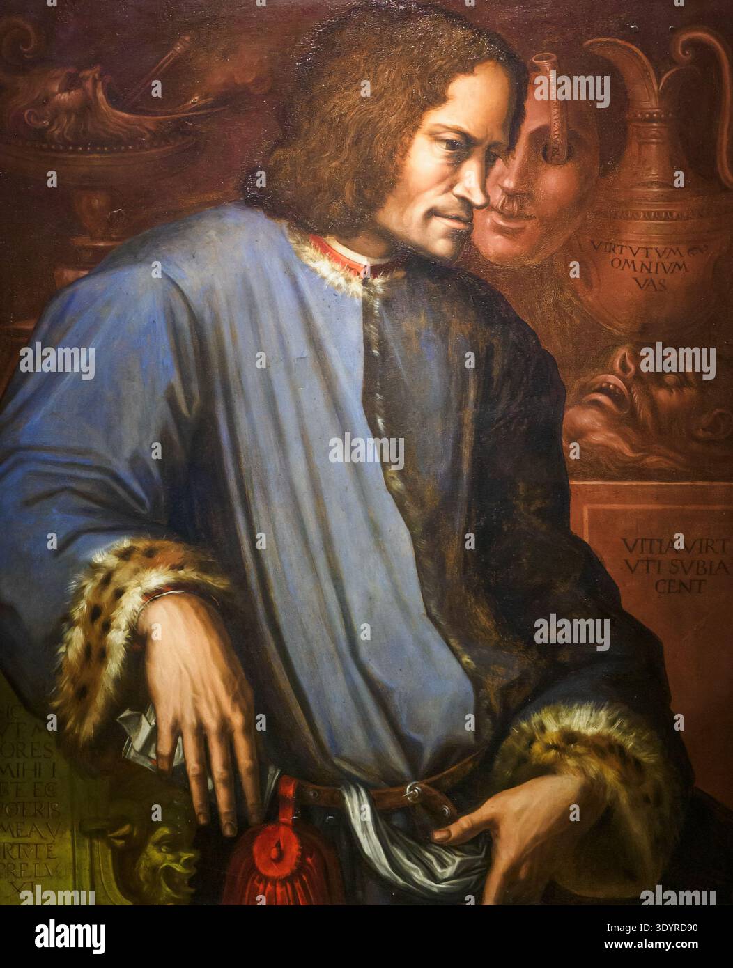 Porträt von Lorenzo de' Medici (bekannt als Lorenzo der prächtige) 1534 von Giorgio Vasari (1511 - 1575) Öl auf Holztafel Stockfoto