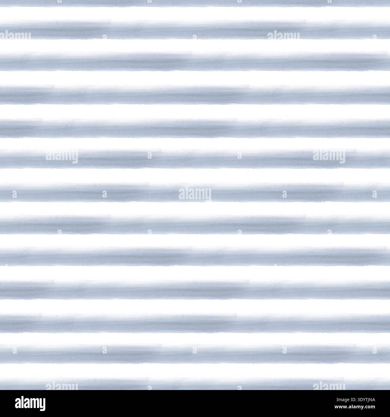Nahtloses horizontales Muster mit blauen durchscheinenden Aquarellstreifen auf isoliertem Hintergrund. Ein sich wiederholender Hintergrund mit parallelen Linien für einen Stockfoto