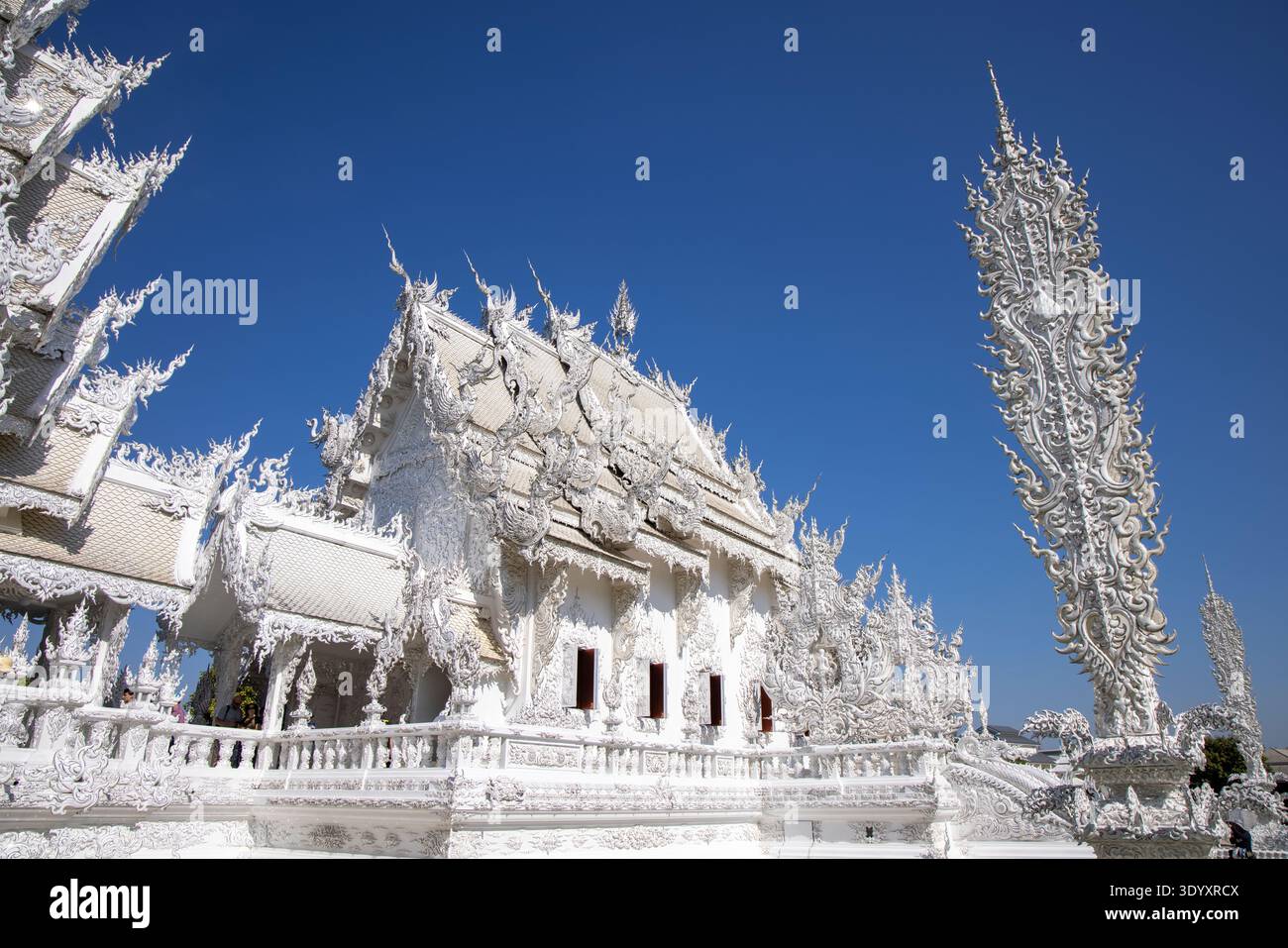 Wat Rong Khun (Der Weiße Tempel), Mueang Chiang Rai, Chiang Rai, Thailand, Asien Stockfoto
