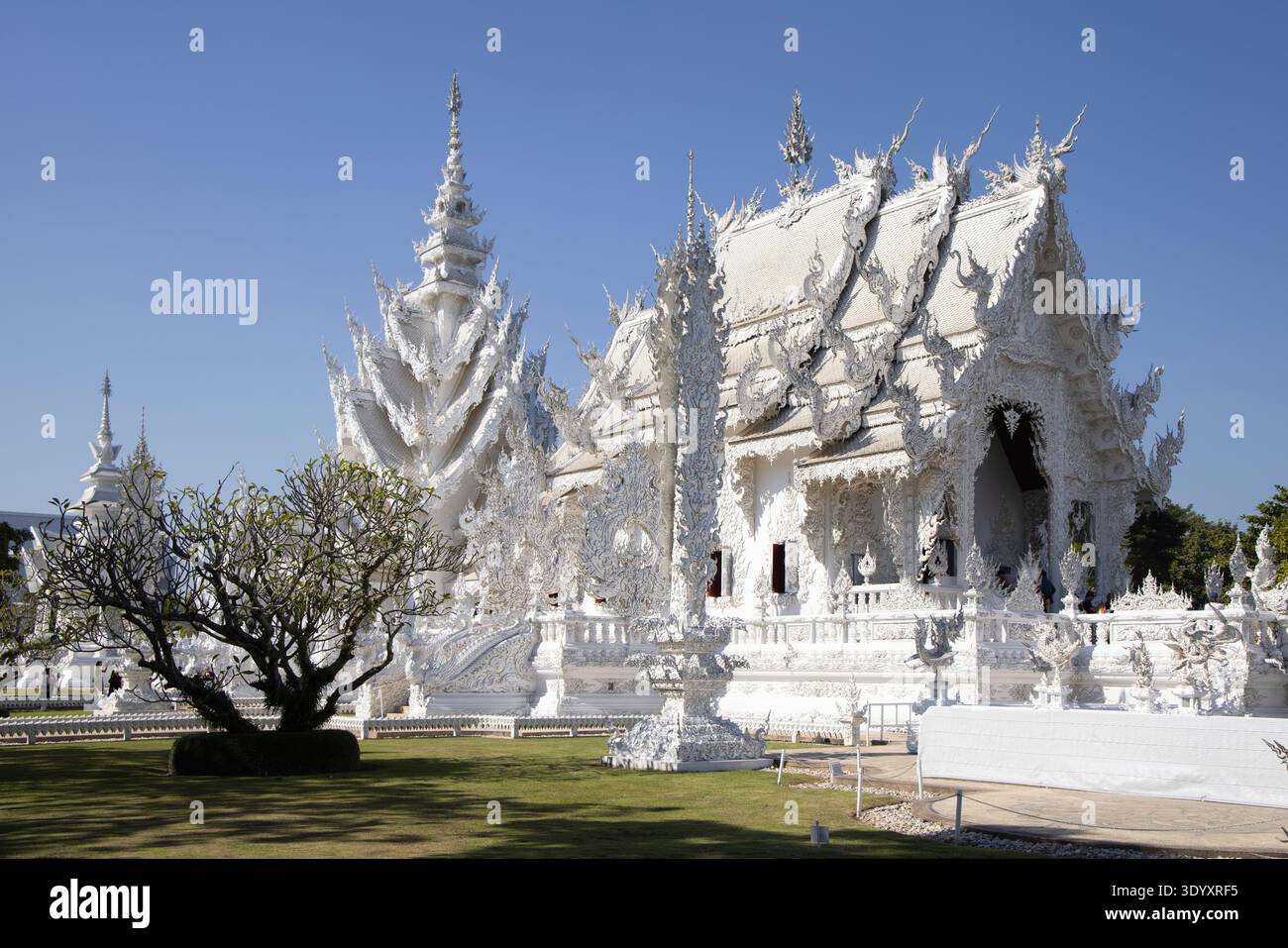 Wat Rong Khun (Der Weiße Tempel), Mueang Chiang Rai, Chiang Rai, Thailand, Asien Stockfoto