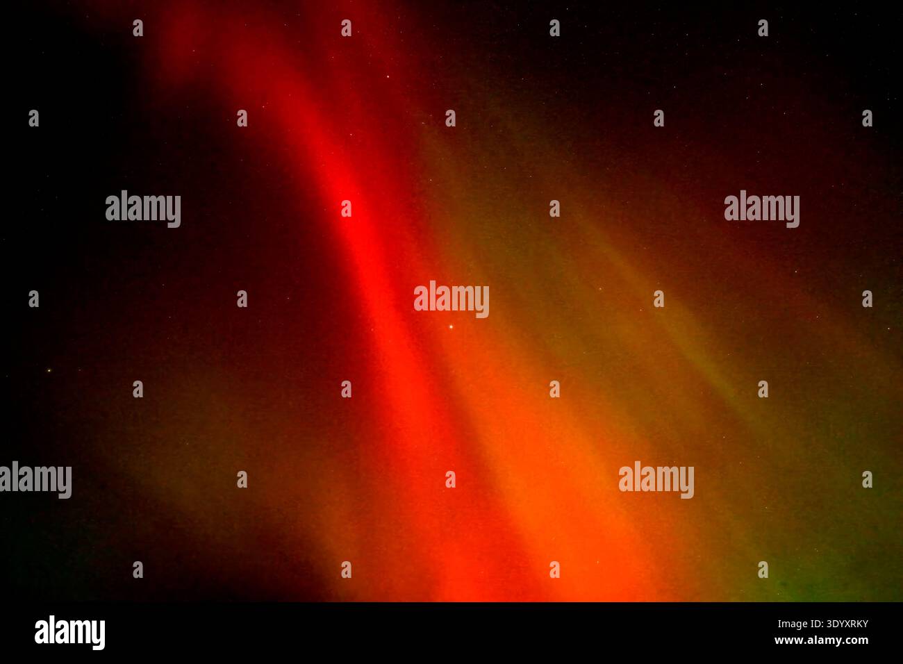 Eine atemberaubende rote Aurora Borealis im Westen von Alberta Kanada Stockfoto