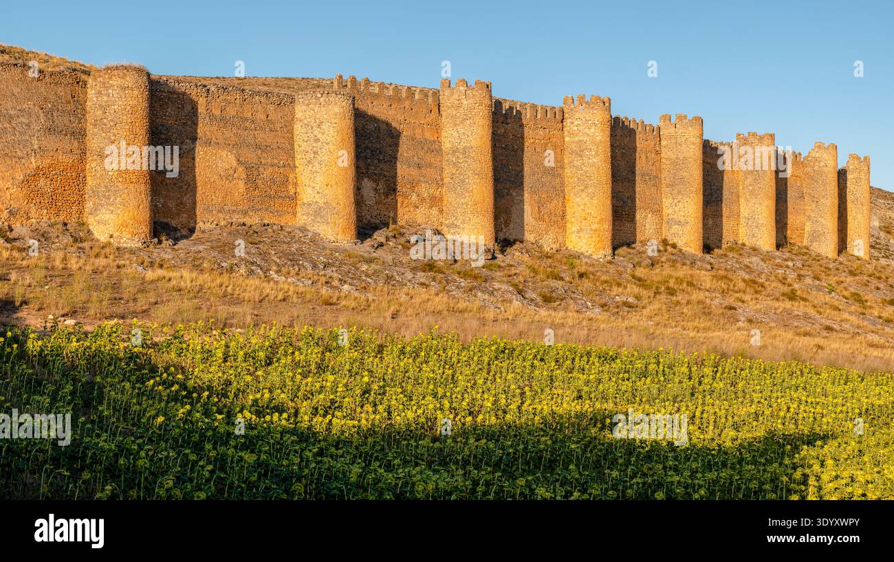 „Alter Zaun oder Cerca Vieja“, Mauer aus dem 10. Bis 12. Jahrhundert, Berlanga de Duero, Soria, autonome Gemeinde Castilla y León, Spanien Stockfoto