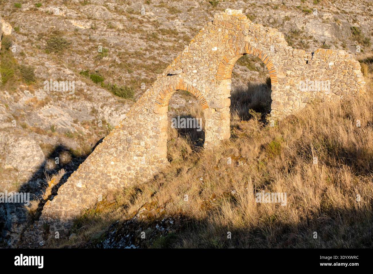 Aquädukt der Burg Berlanga de Duero, 16. Jahrhundert. Soria, autonome Gemeinschaft Castilla y León, Spanien, Europa Stockfoto