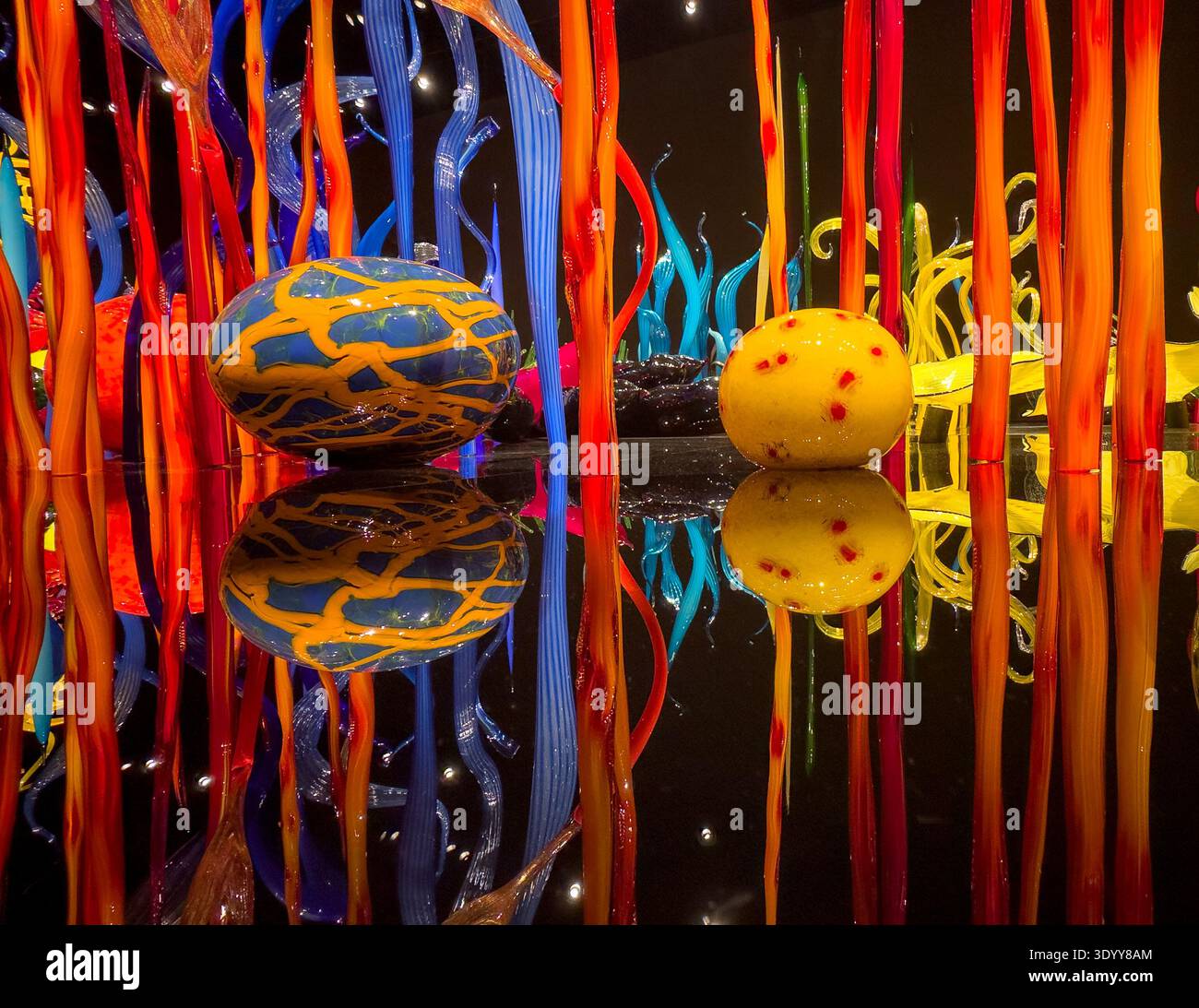 Chihuly Glasskulpturen im Chihuly Garden and Glass Museum im Seattle Center in Seattle, WA, USA Stockfoto