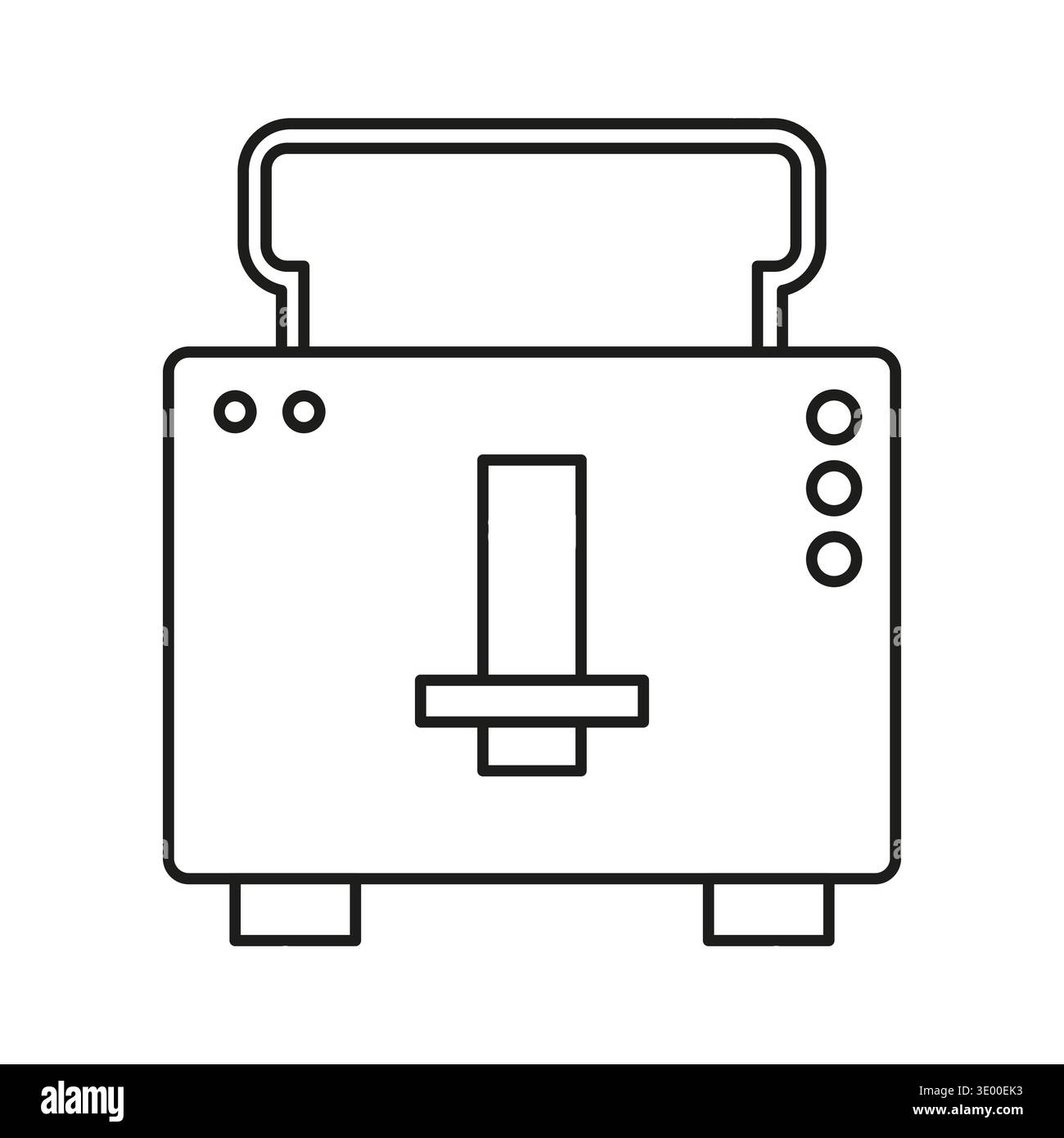 Toaster mit Hausküche. Geröstetes Brot Vektor Ein unverzichtbares Frühstücksgerät. Traditionelle Kochausrüstung. Stock Vektor