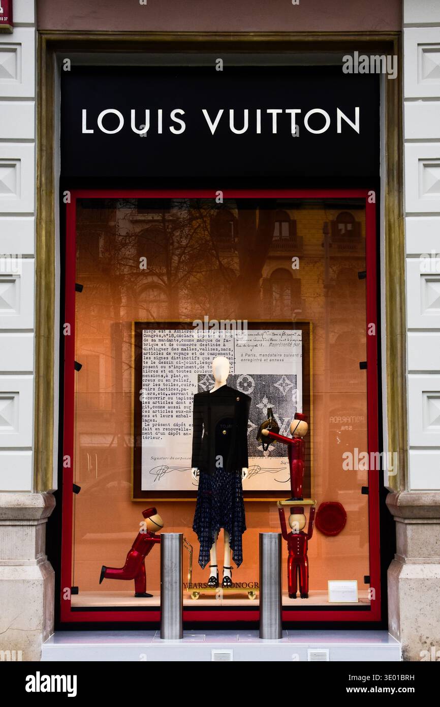 Louis Vuitton Schaufenster. Stockfoto