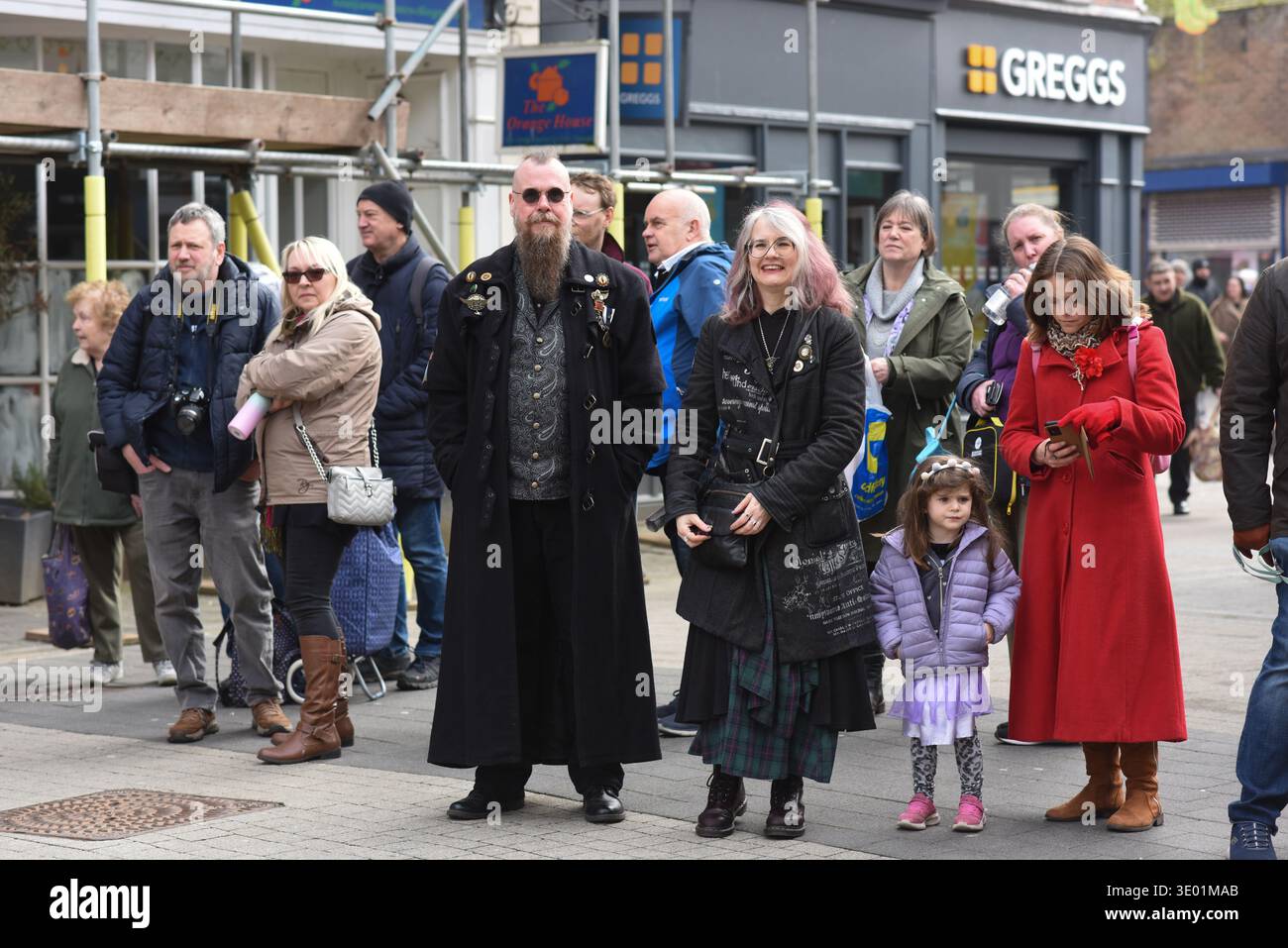 Wellington Charter Day 2026 mittelalterlicher Charme kehrt zum 782. Jahrestag des Markts in die Straßen von Wellington zurück. Die Stadt in Shropshire war es Stockfoto