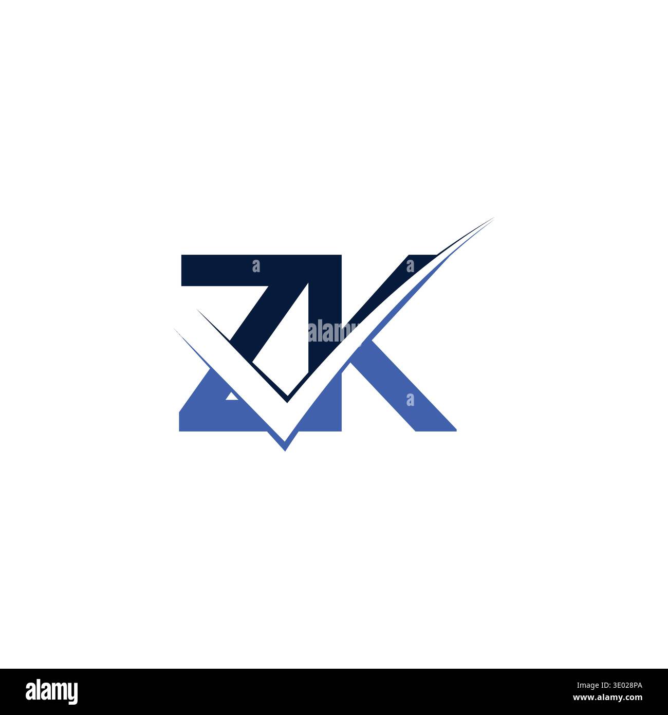 Elegantes ZK KZ-Logo im Alphabet-Monogramm mit abstraktem Design Stock Vektor