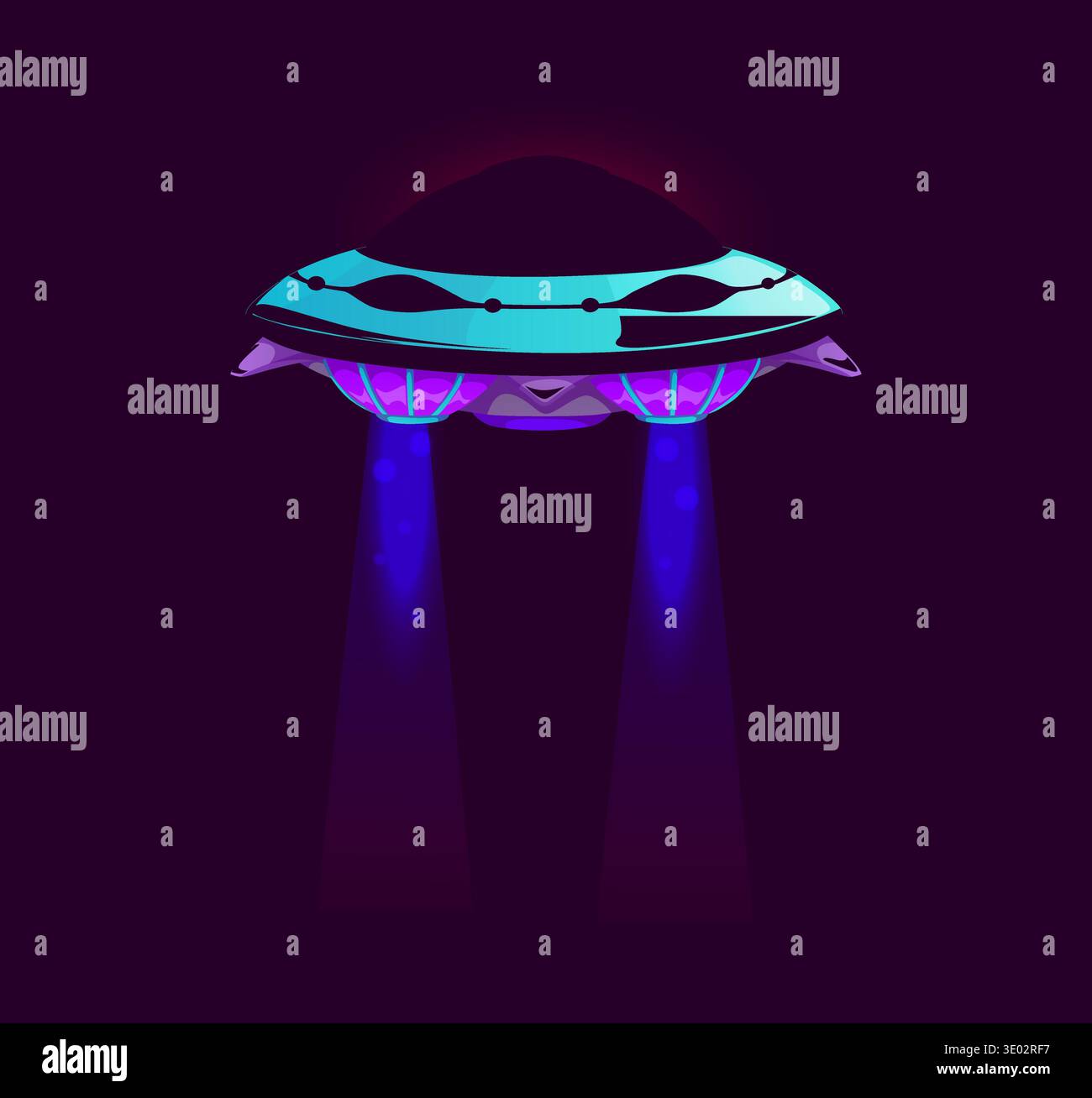 Cartoon-UFO-Raumschiff, futuristische Alien-Untertasse Stock Vektor