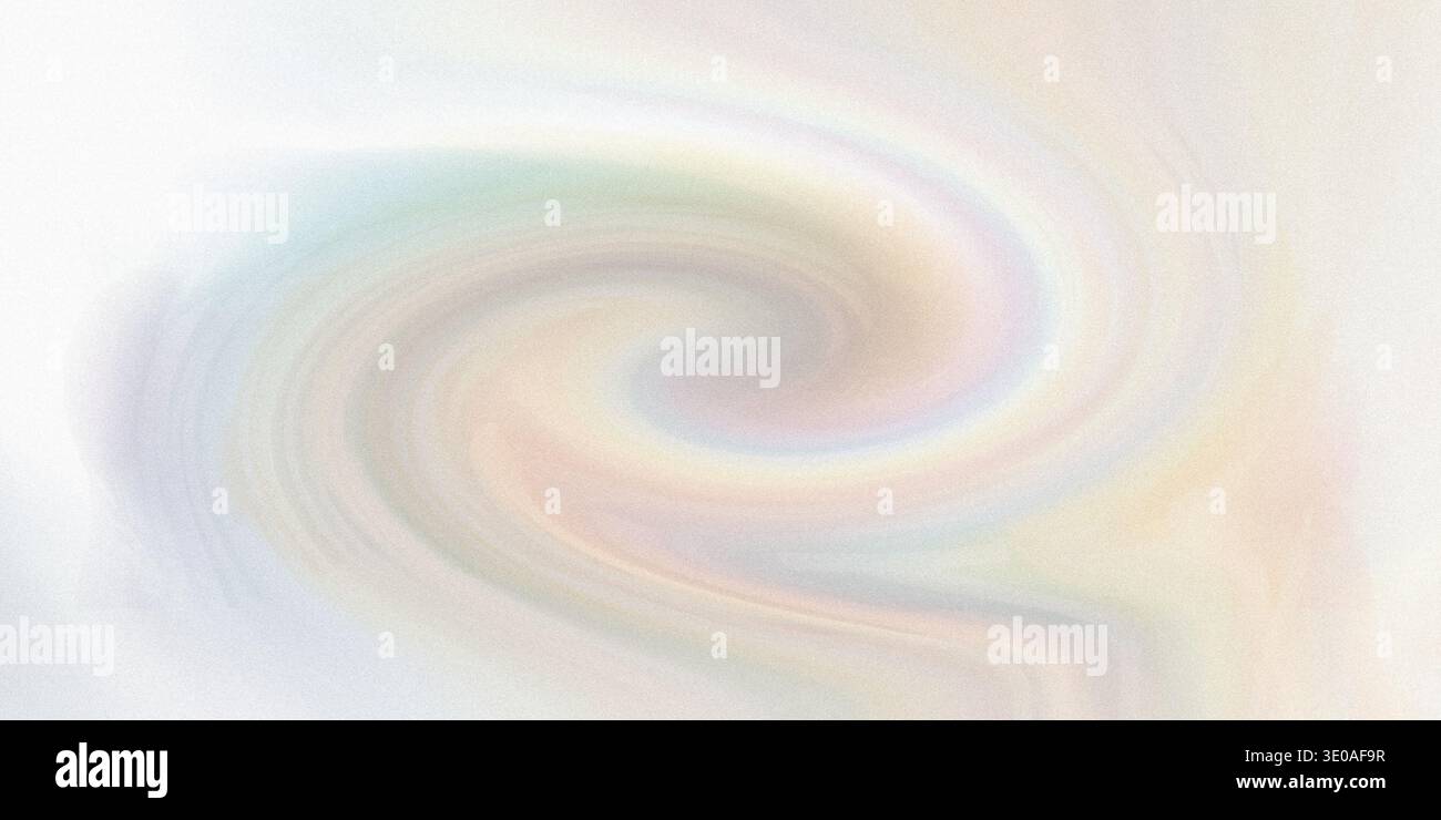 Eine zarte, pastellfarbene Spiralform auf einem sauberen weißen Hintergrund, die einen beruhigenden und beruhigenden visuellen Effekt mit sanften Farben erzeugt Stockfoto