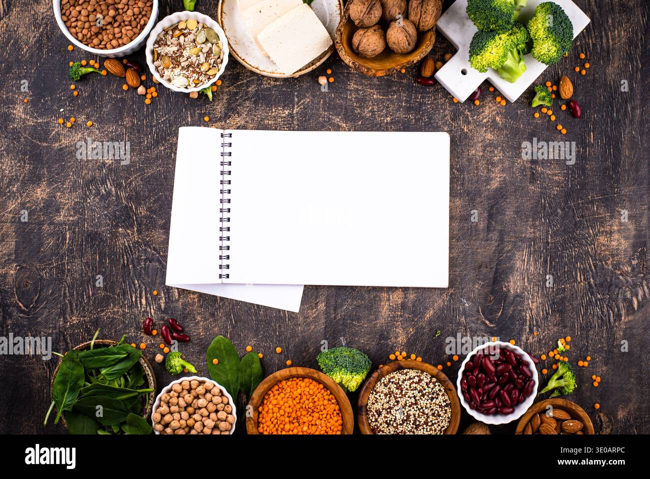 Sortierung pflanzlicher veganer Proteinprodukte Stockfoto