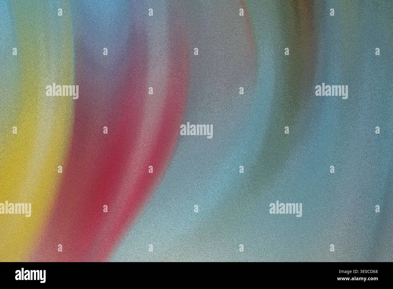 Ein Bild mit einer abstrakten Komposition aus verschwommenen, fließenden Farben, überwiegend in Gelb-, Rot-, Blau- und Grüntönen. Der Effekt deutet auf Bewegung hin Stockfoto