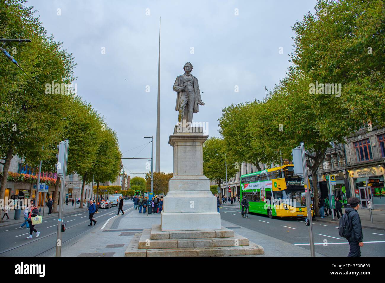 John Gray Monument in der O'Connell Street Lower in der Middle Abbey Street in North City Dublin, Irland. Stockfoto