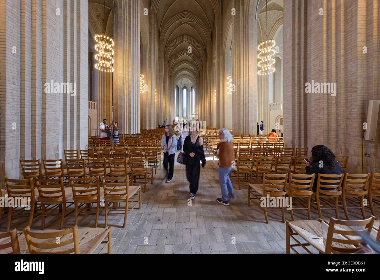 07.09.2025, Dänemark, Kopenhagen, Grundtvig Kirche. Die Grundtvig-Kirche im Kopenhagener Stadtteil Bispebjerg ist ein wichtiges Werk der expressionistischen Kirche Stockfoto