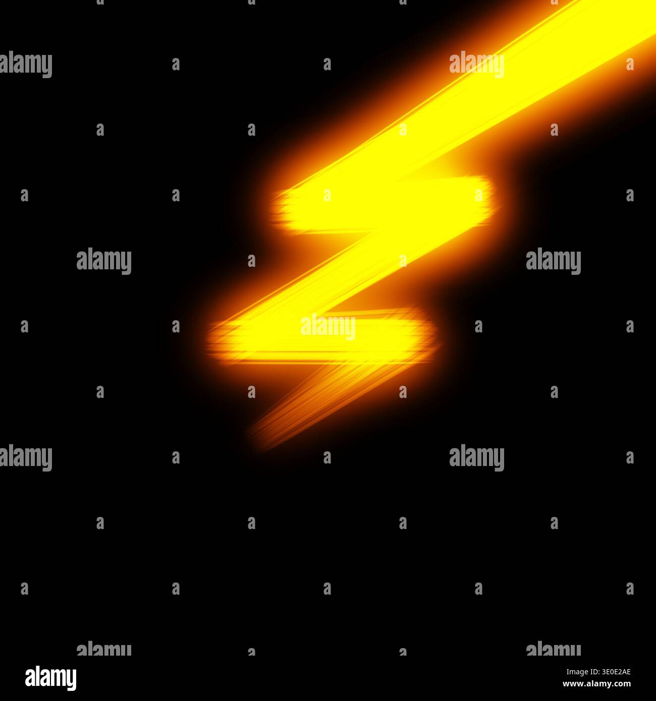 Leuchtendes Neonlicht Blitzsymbol Stockfoto