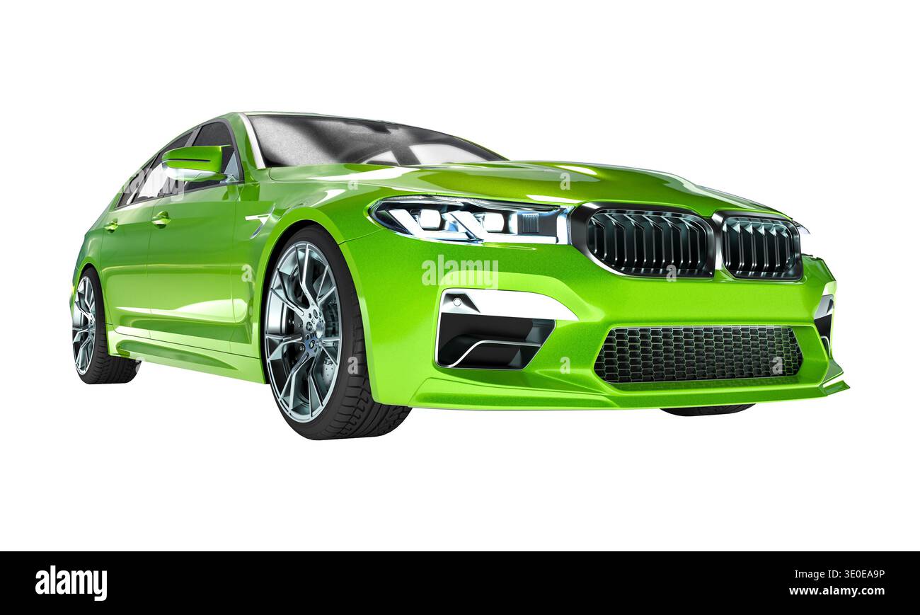 3D isolierter moderner Luxus-Sport-Limousine Stockfoto
