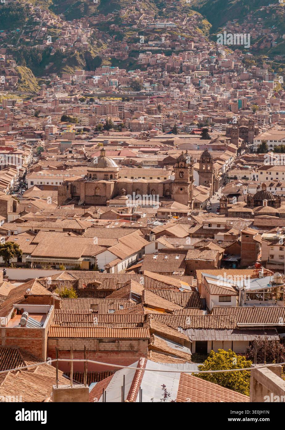 Panoramablick auf die Stadt Cusco, Peru Stockfoto