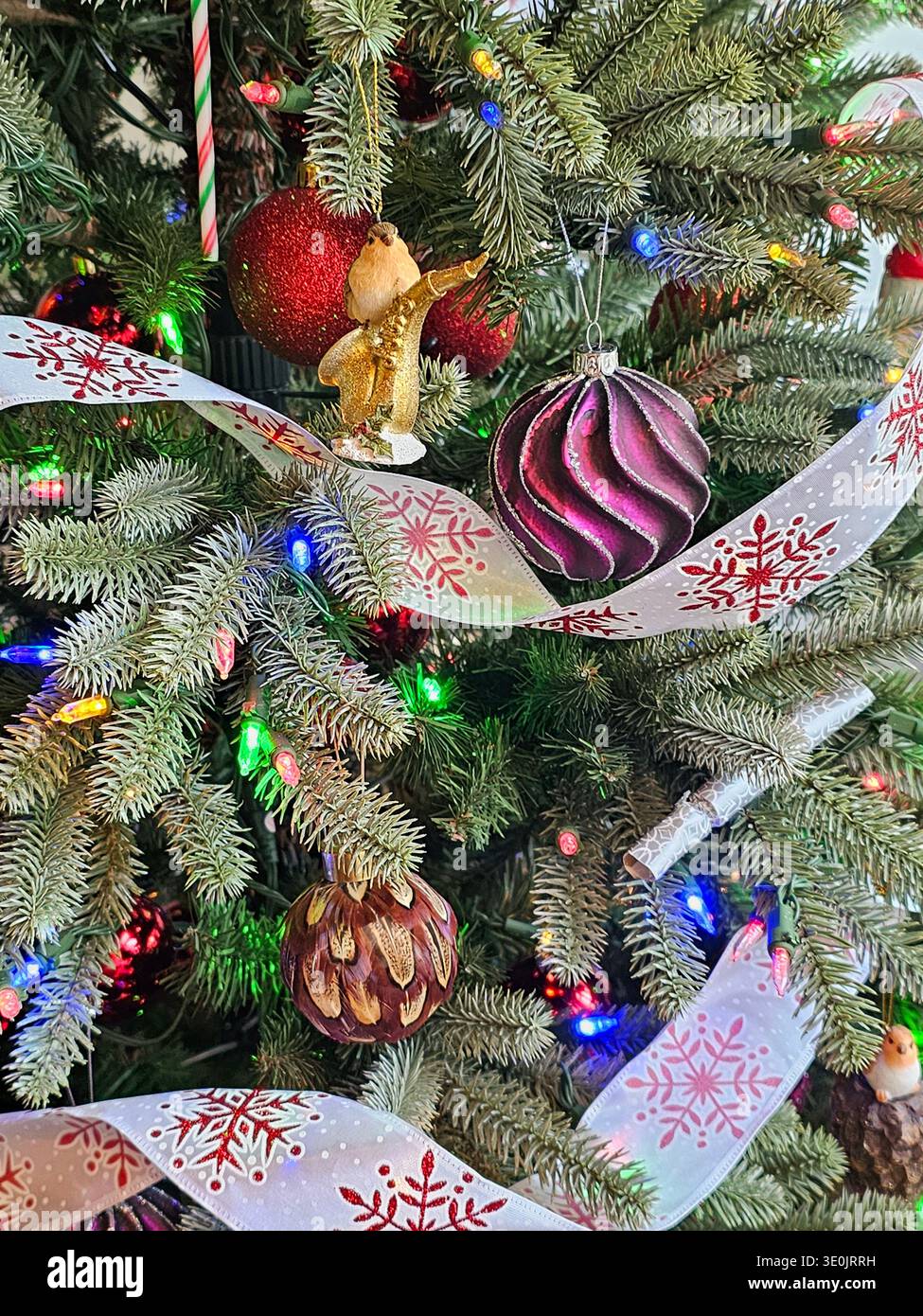 Geschmückter Weihnachtsbaum Stockfoto