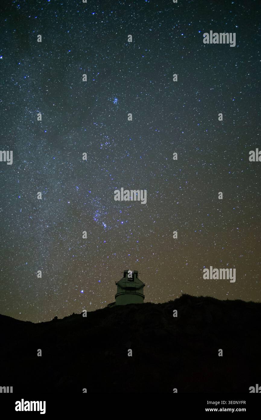 Das Roque de los Muchachos Observatorium unter der Milchstraße, Kanarische Inseln, La Palma Stockfoto