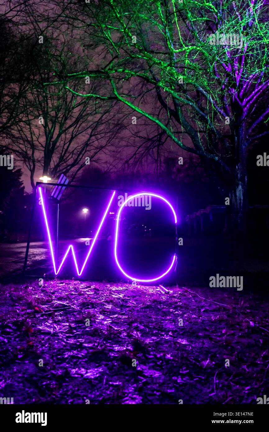 Parkleuchten, Winterveranstaltung, im Grugapark in Essen ziehen viele verschiedene Lichtinstallationen im Park Tausende von Besuchern an, Nordrhein-Wir Stockfoto