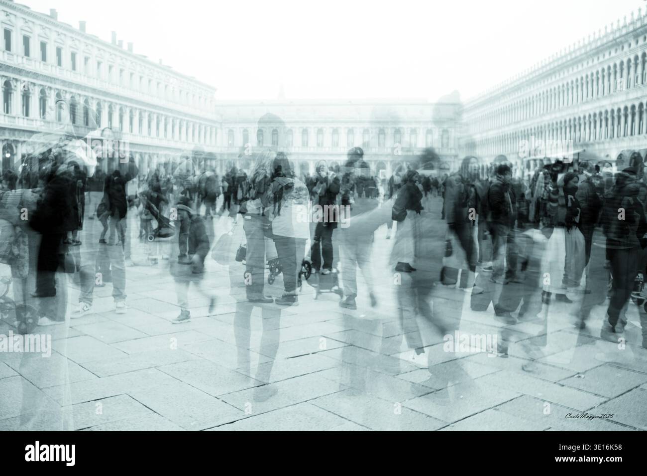 Markusplatz, Venedig, Italien - konzeptuelles Bild - Zeitverlauf Stockfoto
