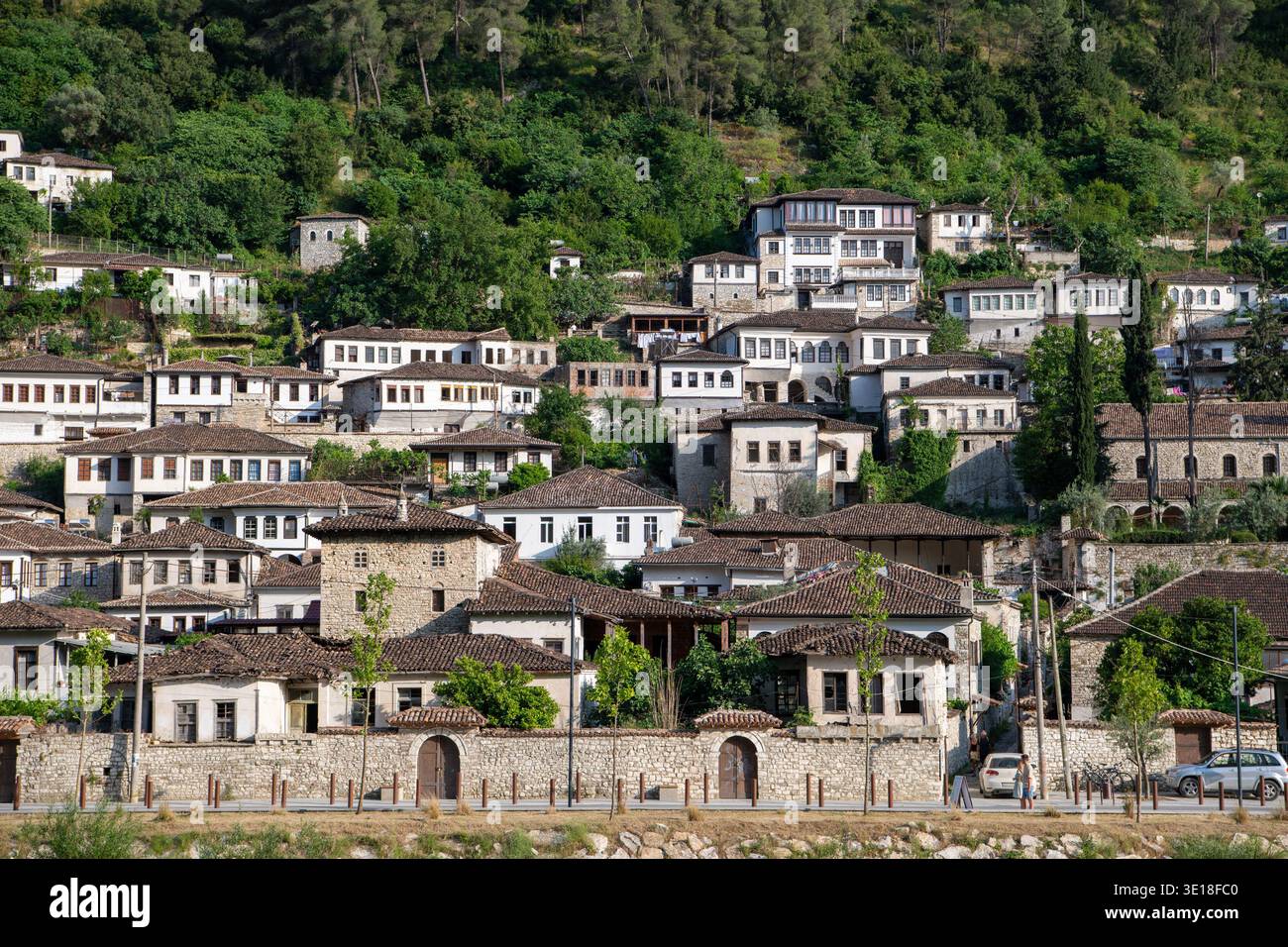 Alte Häuser von Berat in Albanien Stockfoto