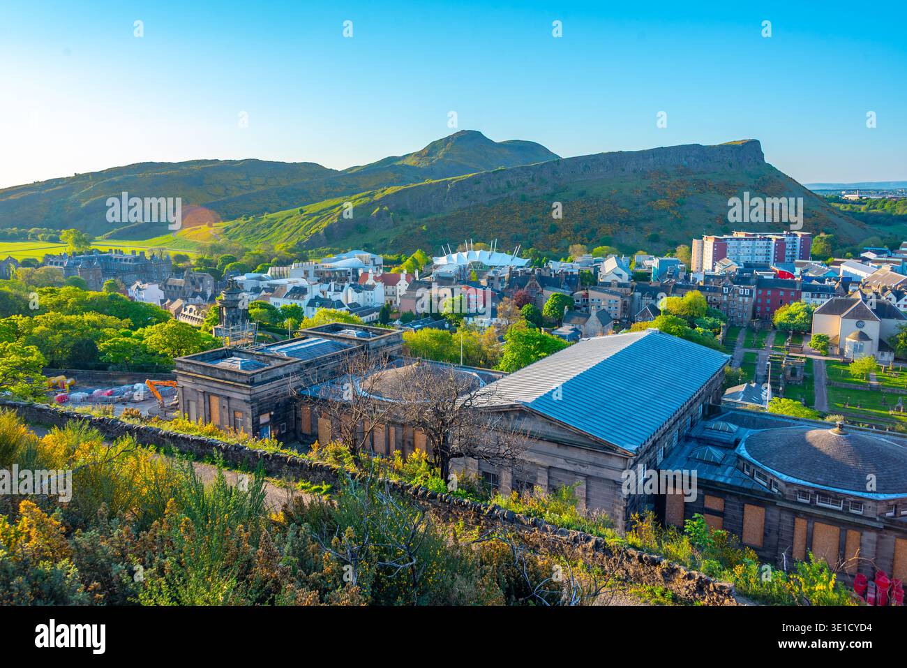 Panorama des Holyrood Park in Edinburgh, Schottland.BILD Stockfoto