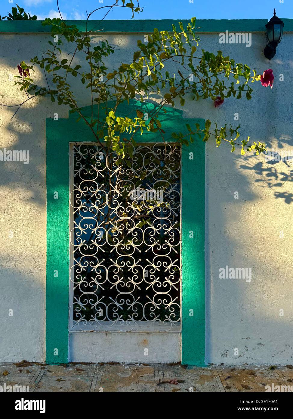 Details eines Hauses, colonia Itzimna, Merida Mexico Stockfoto